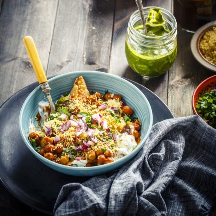 Chole Samosa Chaat